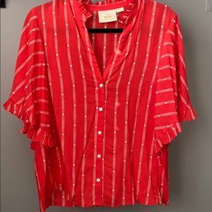 Maeve by Anthropologie red Button down blouse